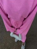 High-Waisted Autumn And Winter Sweater Dress Solid Casual Base Knitted Long Dress