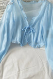 Women Thin Coat Casual Lace Bow Summer Sun Protection Clothes Female Cardigan Shirt Clothing Tops Blouse For Woman Covers