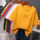 Kawaii Summer T Shirt Women 2020 New O Neck Oversized Tees 100% Cotton Loose Tees Soft Casual Female Tops 7