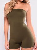 Summer Streetwear Jumpsuit Women 2022 Backless Strapless Rompers Womens Jumpsuit Gray Print Black Green Rompers