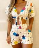 New Independent Station Fashion Style Sexy Fashion Printing 2-Piece Set-Outfit