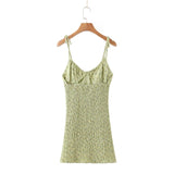 Sau beauty New Casual Chic Floral Print Sling Mini Dress Women Holiday Bow V-neck Dress Summer Sexy Backless Ladies