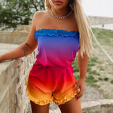 Independent Station Spring And Summer New Printed Fashion Wiped Chest One-Piece Trousers-Outfit