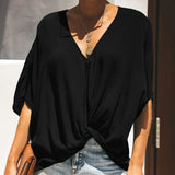 Sleeve V Neck Linen Cotton Women Blouse Kink Oversize Solid Chiffon Irregular Loose Ladies Blouses 2021 Summer