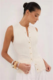 Summer Sleeveless Single-Button Clasp Knit Small Cardigan New Tight Vest