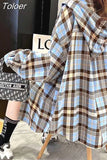 Loose Check Shirt Women's Port Style 2023 Early Spring New Korean Version Versatile Long Sleeve Spring Medium And