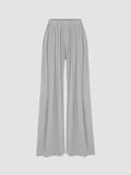 Casual Stretch Elastic Waist Wide Leg