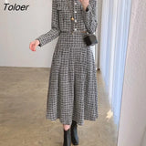 Tweed 2 Piece Sets Womens Outfits 2023 Winter Jackets + High Waisted Skirts Ladies Chic Vintage Autumn Skirts Sets