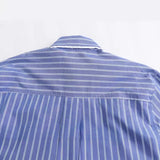 Spring Style Poplin Shirt With Stitched Stripes And Loose Version 2099079-Outfit