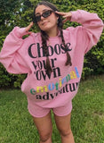 Casual Print Oversize Sweater and Matching Shorts
