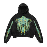 retro ins style women autumn hoodie new style personalized 3D printing pattern loose pullover couple hooded sweatshirt-Outfit