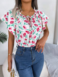 Wind Shooting Spring And Summer Leisure Loose Lotus Leaf Side With Chiffon Shirt Women's