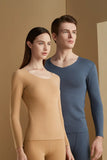 Women's Crewneck Seamless Long Johns Warm Thick Thermal Underwear Top & Bottom 2 Pieces Set for