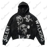 and winter new street print pattern men fashion hoodie Harajuku trendy brand Y2k couple hooded sweatshirt-Outfit