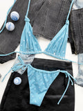 Bikini Straps Lace Up Two Piece