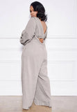 Casual Crop Top and Suspender Wide Pants