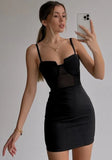 Sexy Straps Sleeveless Solid Mini Bodycon