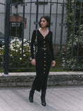 Long-Sleeved Knitted Dress Button-Button Fork 2025 Bag-Button Sweater Cardigan