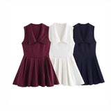 Folds Lead Short Dress 2025 Summer Temperament Sleeveless Vest Style A-Word Repair