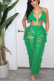 Knitted Cut Out Fringe Pants and Bikini Top 2 Piece Sets Womens Sexy Summer Beach Vacation Outfits 2023