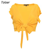Bodycon Sexy Summer 2023 Short Blusas Ruffle Sleeve V Neck Shirts Beach Streetwear Casual Tunic Womens Tops and