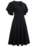 Elegant Keyhole Flying Sleeve Skater