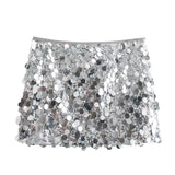 Women's Autumn New Temperament Light Sexy Party Shiny Squin Mini Skirt
