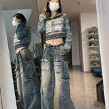 High-Street Wide-Legged Jeans Women's Autumn New Low-Waist Design Feel Loose And Show The Trend Of Skinny Trousers-Outfit