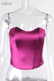 Summer Sexy Tube Tops Women Solid Sleeveless Slim Skinny Corset Cropped Top Casual Female Strapless Vest Elegant New