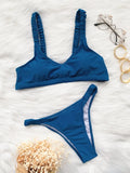 Solid Color Two-piece Sexy Cross Bikini