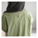 Clothing Round Neck Loose Pullover Slim Style Solid Color Bottom Shirt Spring Summer Short Sleeve Tee Shirt Women Tops-Outfit