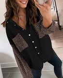 Leopard Print Long Sleeve Loose