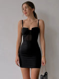 Sexy Straps Sleeveless Solid Mini Bodycon