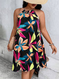 Plus-Size Women's Print Sling Ion Z Sleeveless