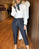 crop top & high waisted pants & hooded jacket casual female set 3 piece clothing set sleeve style collar