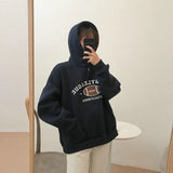 Hooded Sweatshirt Womens Korean Fashion Pullover Casual Hoodies Long Sleeve Streetwear Loose Oversized Aesthetic Fall 2021
