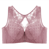 Sexy Wireless Bra Deep V Plunge Underwear Plus Size Women Underwear Front Closure Brassiere Beauty Lace