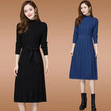 Autumn Dress 2021 New Female Twist Knitted Sweater Skirt Over The Knee Bottom Skirt Autumn And Winter Popular Long