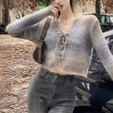 Spice Girls Short Long-Sleeved Sweater With A Small V-Neck Design Bottom Sweater Girl-Outfit
