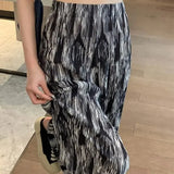 Stylish Tie Dye Gradient Trousers Women's Clothing High Waist Casual Loose Wide Leg Vintage Printed Commute Elastic