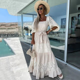 Sales Of New Lace Tie-Up Dress INS Casual Loose Waist Tie Dress Woman-Outfit