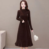 Lady Mink Cashmere Dress Long Women's Autumn Winter 2021 New Fashion Temperament Slim Waist Foreign Style Fur Skirt