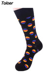Colorful Cotton Men's Socks Funny Mushroom Strawberry Geometric Calcetines Happy Casual Skate Harajuku