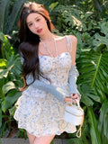 Floral Sexy Dress Women Summer Elegant Party Mini Dresses Female Beach Designer Chic Korean Fashion Holiday Dress