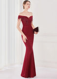 Fringe Tassels Off Shoulder Formal Mermaid Evening