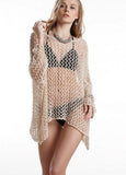 Sexy Hollow Out Long Sleeve Knitted Beach Cover up