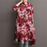 Women Long Sleeve Tie Dye Shirt Autumn Fashion Printed Blouse Gradient Color Long Top Tunic Blusas Female Loose Chemise