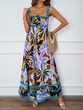 Summer Women's New Printed Vacation Long Suspension Dress Temperament Sexy Dress