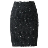 Bling Women Skirts Gold Sequin Mini Skirt OL Bodycon Pencil Skirt Short Wrap Skirt Streetwear Party Simple Spring