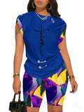 Women's Temperament Commuting Trousers Round-Neck Short-Sleeved Set In Autumn